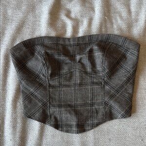 Free People Black and Gray Textured Knit Top